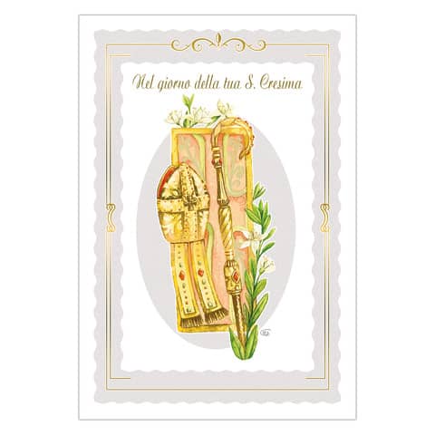 Biglietti augurali Santa Cresima Biembi 12x18 cm conf. da 6 pezzi assortiti - con portasoldi - BXBDKTC03